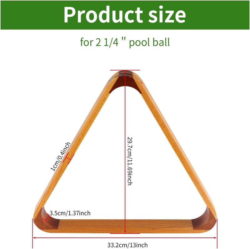 HMQQ Solid Wood Billiard 8-Ball Triangle / 9-Ball Diamond Pool Ball Racks for 2-1/4" Pool Balls, Pool Table Accessories (Yellow) - Image 2